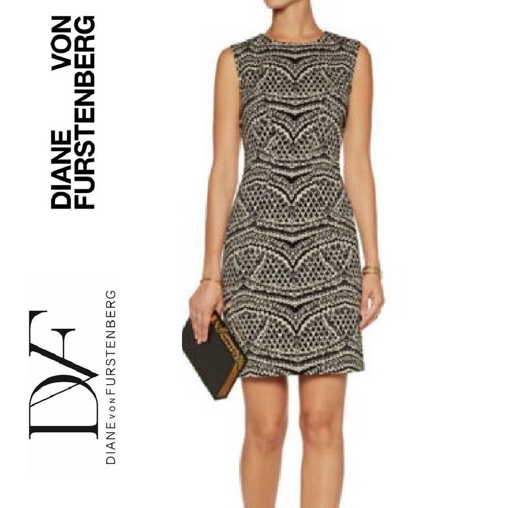 Diane Von Furstenberg DVF Pentra Jacquard Sleeveless dress size 4 - Picture 1 of 11